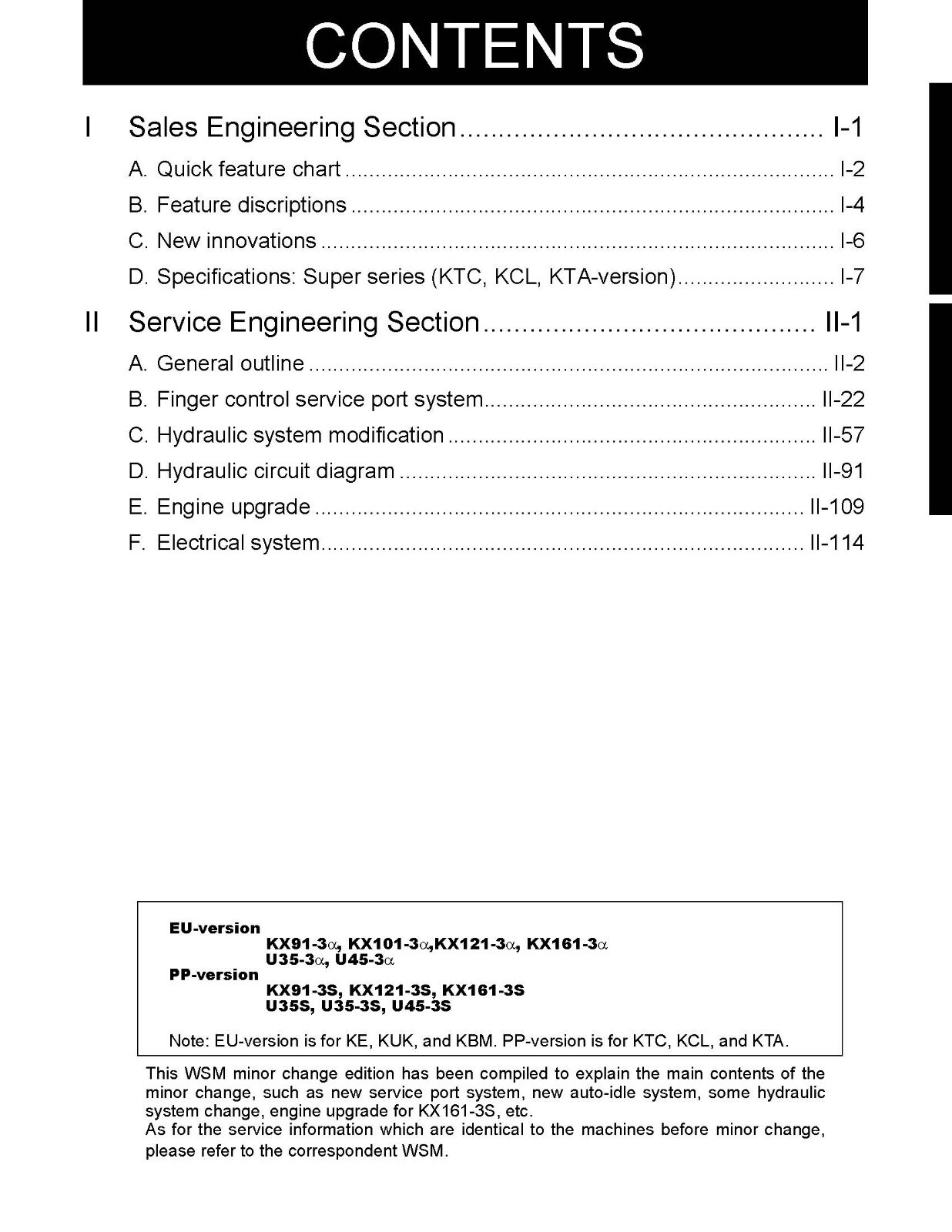 Excavator Tractor Minor Changes Workshop Manual Kub KX91 101 121 161 U35S