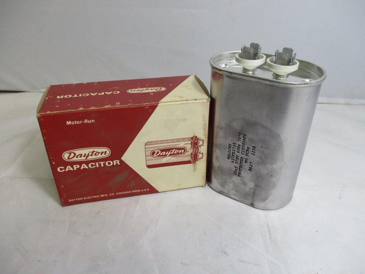 Oval Capacitor 25uF 370Vac 60HZ