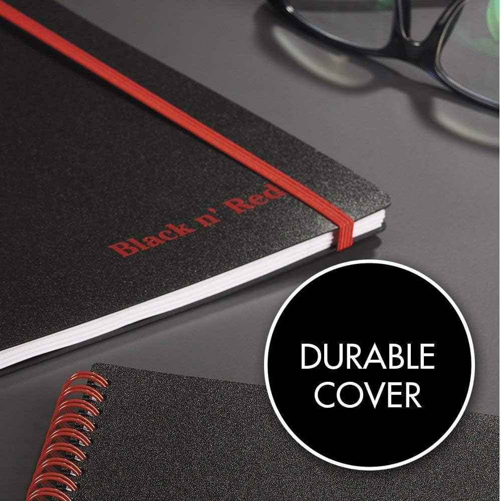 Twin Wire Poly Cover Notebook, 3-5/8″ x 5-7/8″ Sheet Size, Black/Red, 70 Ruled S