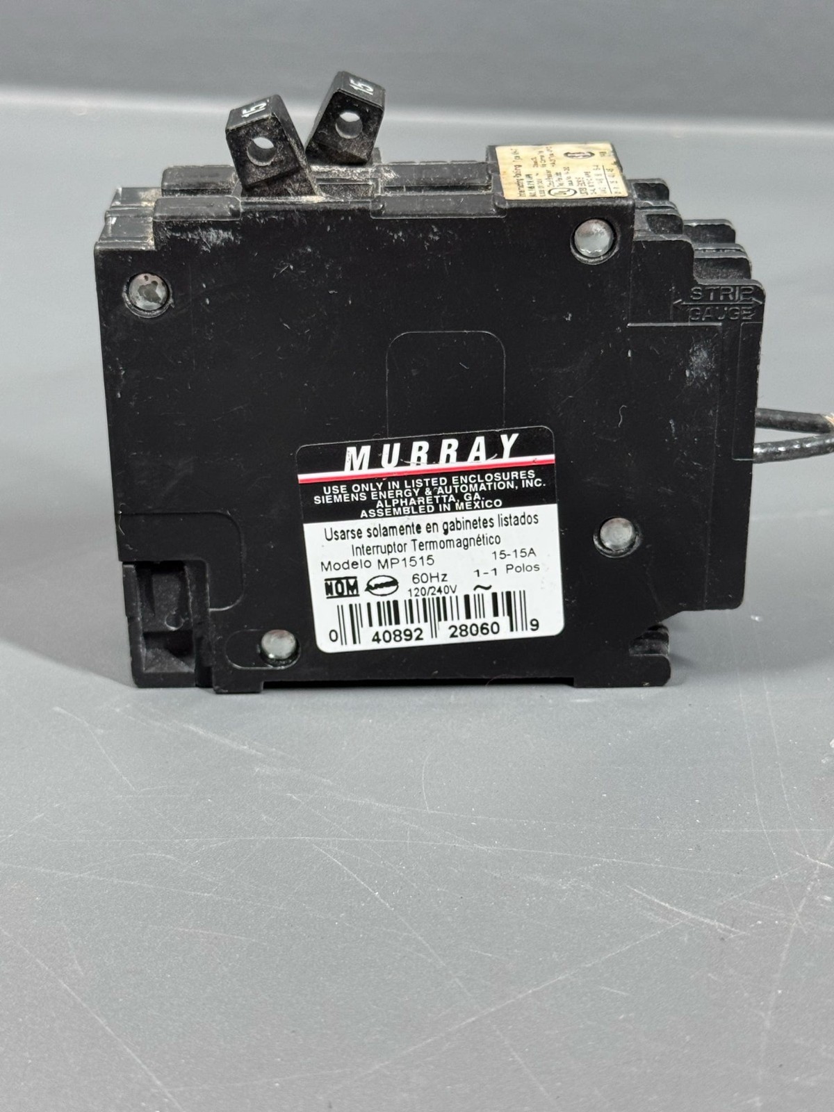 Murray MP1515 15A 120/240V Tandem Duplex Circuit Breaker Type MH-T Tested