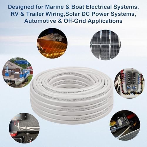 XRDS -RF 8 AWG Marine Wire 15FT, 2-Conductor (Red & Black) Duplex Marine Grad…