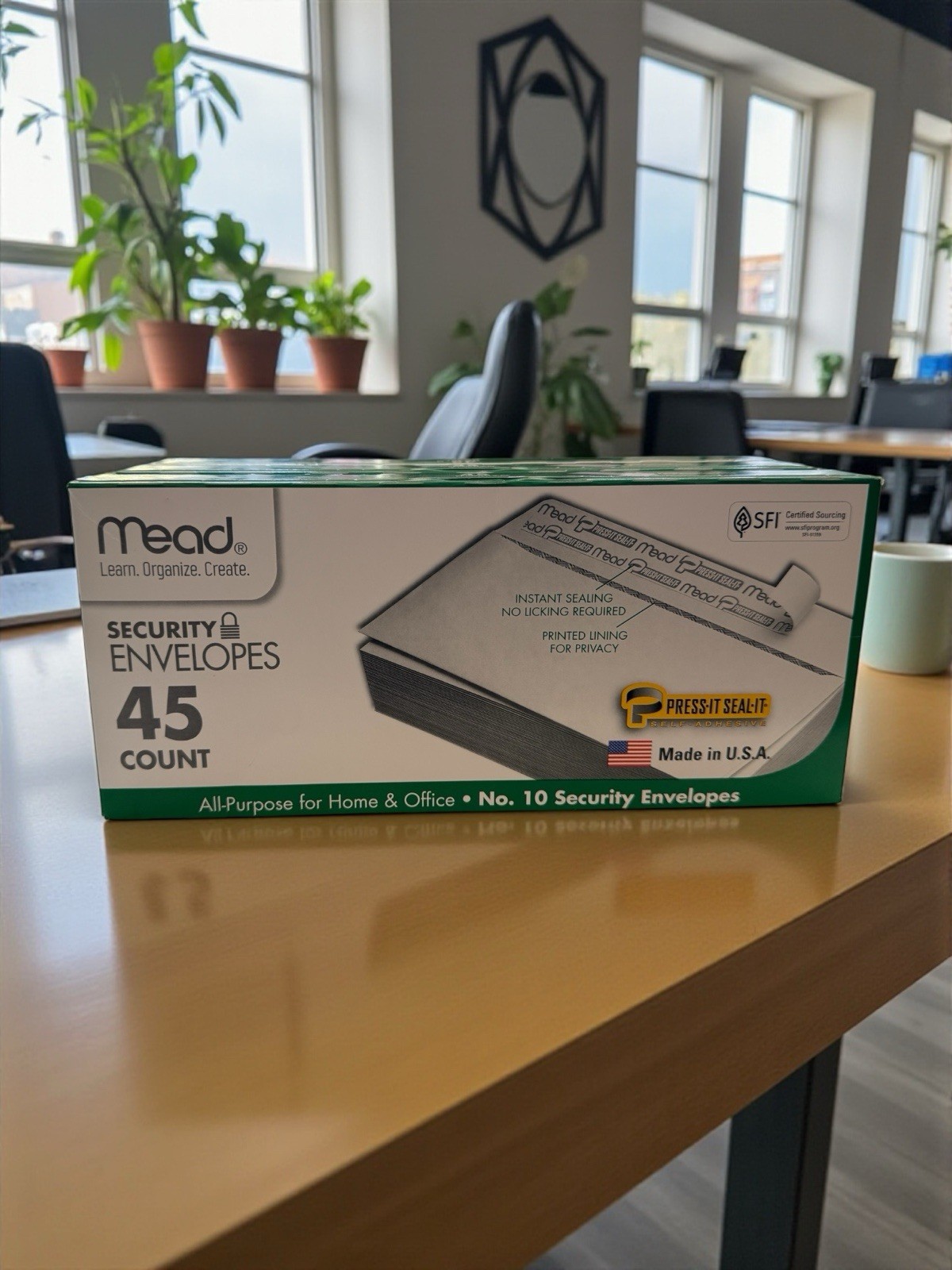 Mead No.10 Security Envelopes 3 Boxes (135 Total) Press-It Seal Privacy