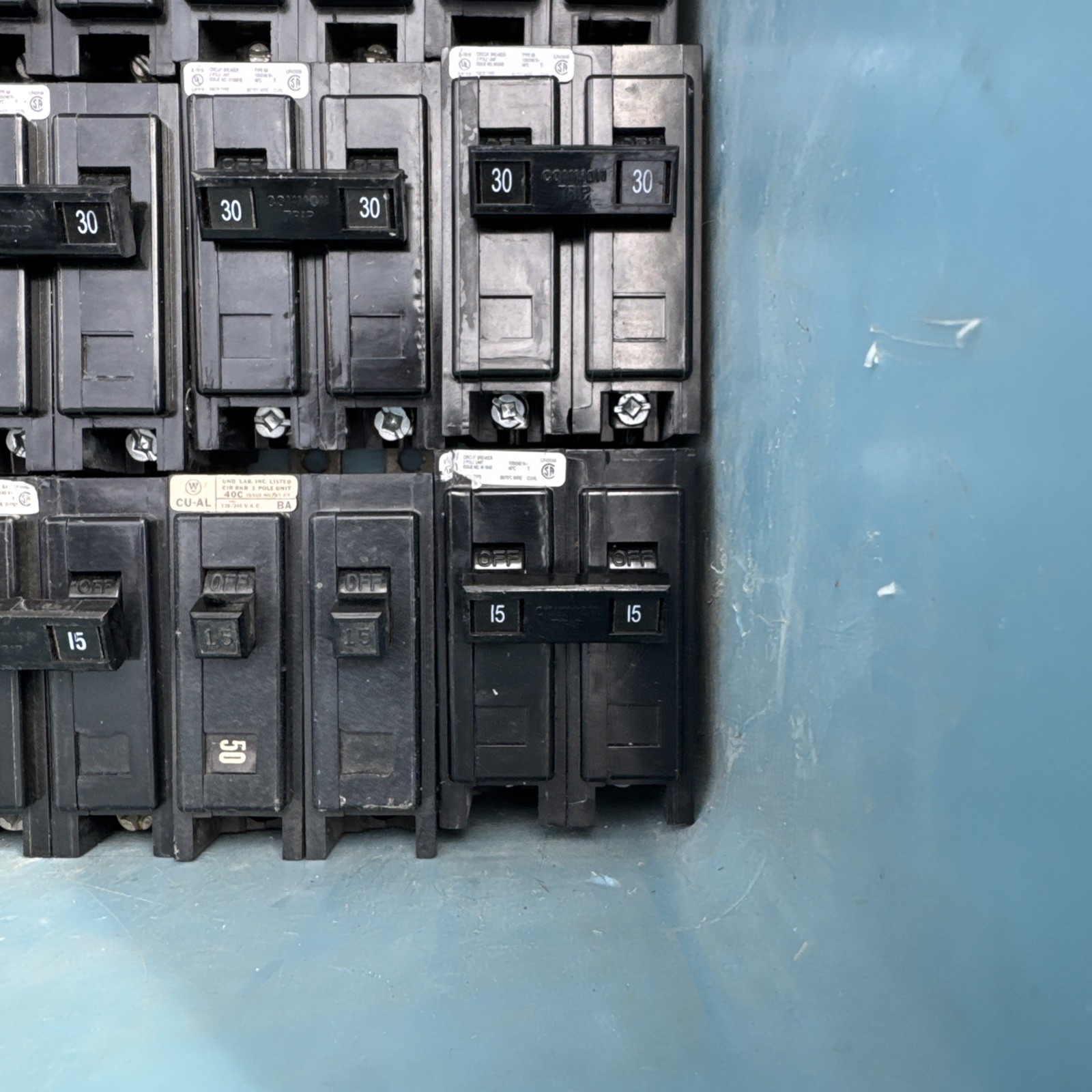 Lot of 27 Eaton Westinghouse Cutler Hammer 2P Circuit Breaker 15A 25A 30A 40A 50