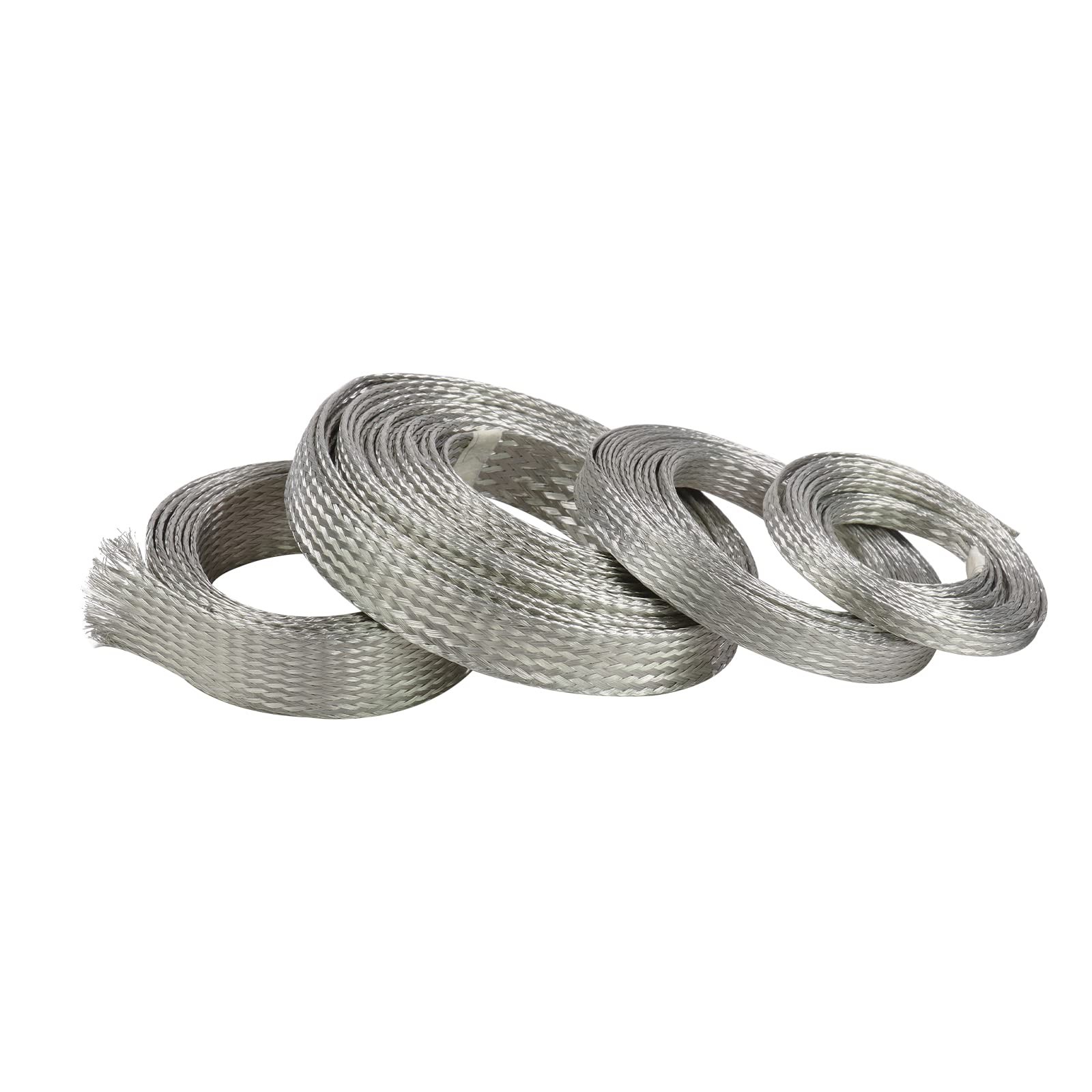 Tinned Copper Braid Ground Strap Metal Cable Wrap Sleeve Mesh Wire Shielding Lot