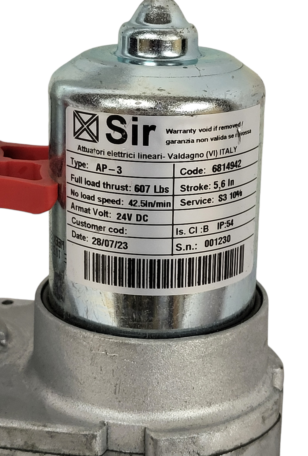 SIR AP-3 Electric Linear Actuator Stroke 607Lbs Load Thrust Stroke 5.6″ 24V DC