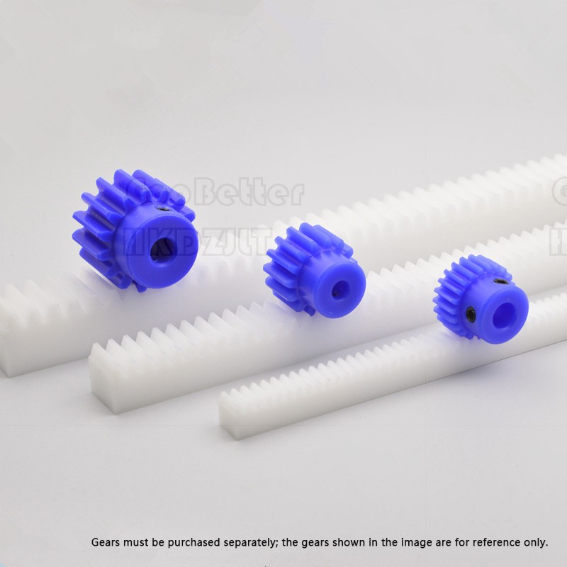 White POM Plastic 0.5 – 2 Mod Spur Gear Racks For CNC Linear Motion Long 300 mm