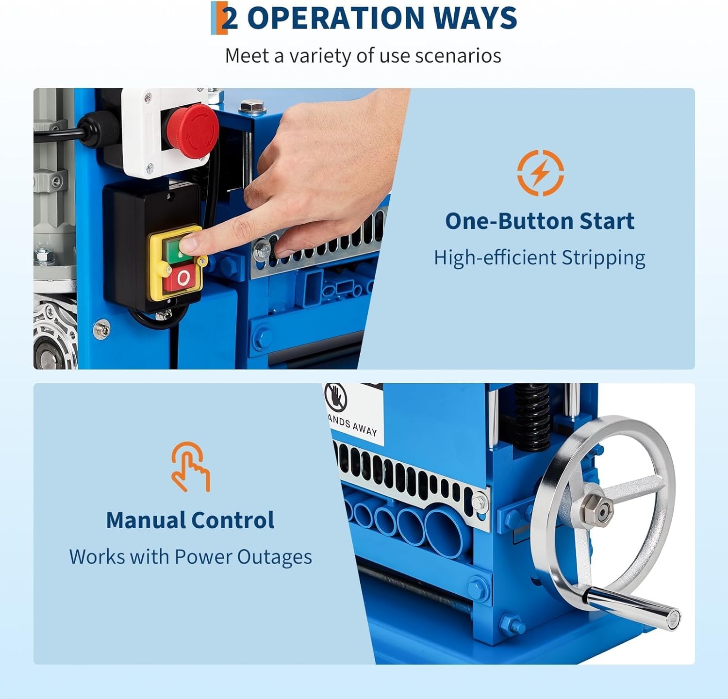 Electric Wire Stripping Machine Portable 0.06″-1.5″ Scrap Cable Stripper 370W