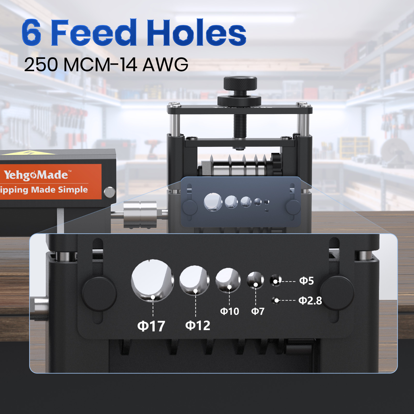 Automatic Wire Stripping Machine 250 MCM-14 AWG with 6 Channels and 5 Blades