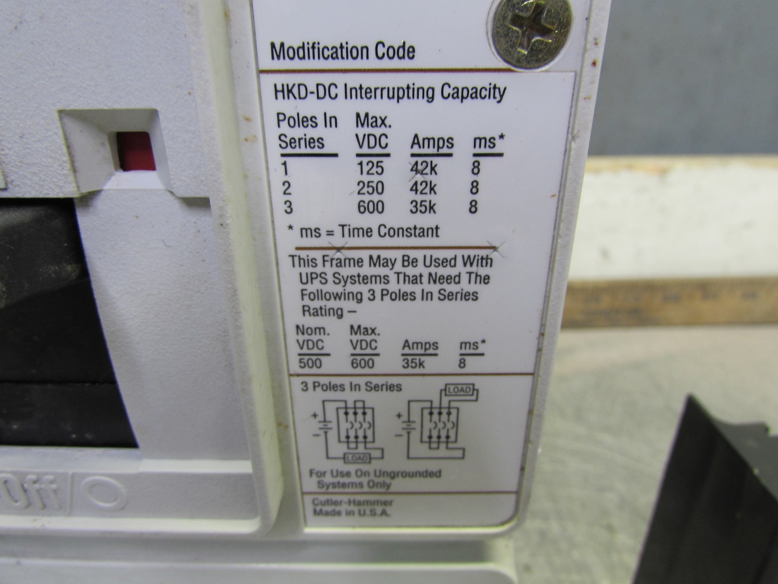 Cutler Hammer HKDDC3400F ,DC Circuit Breaker ,3P/400A/600 VDC, MAKE OFFER!