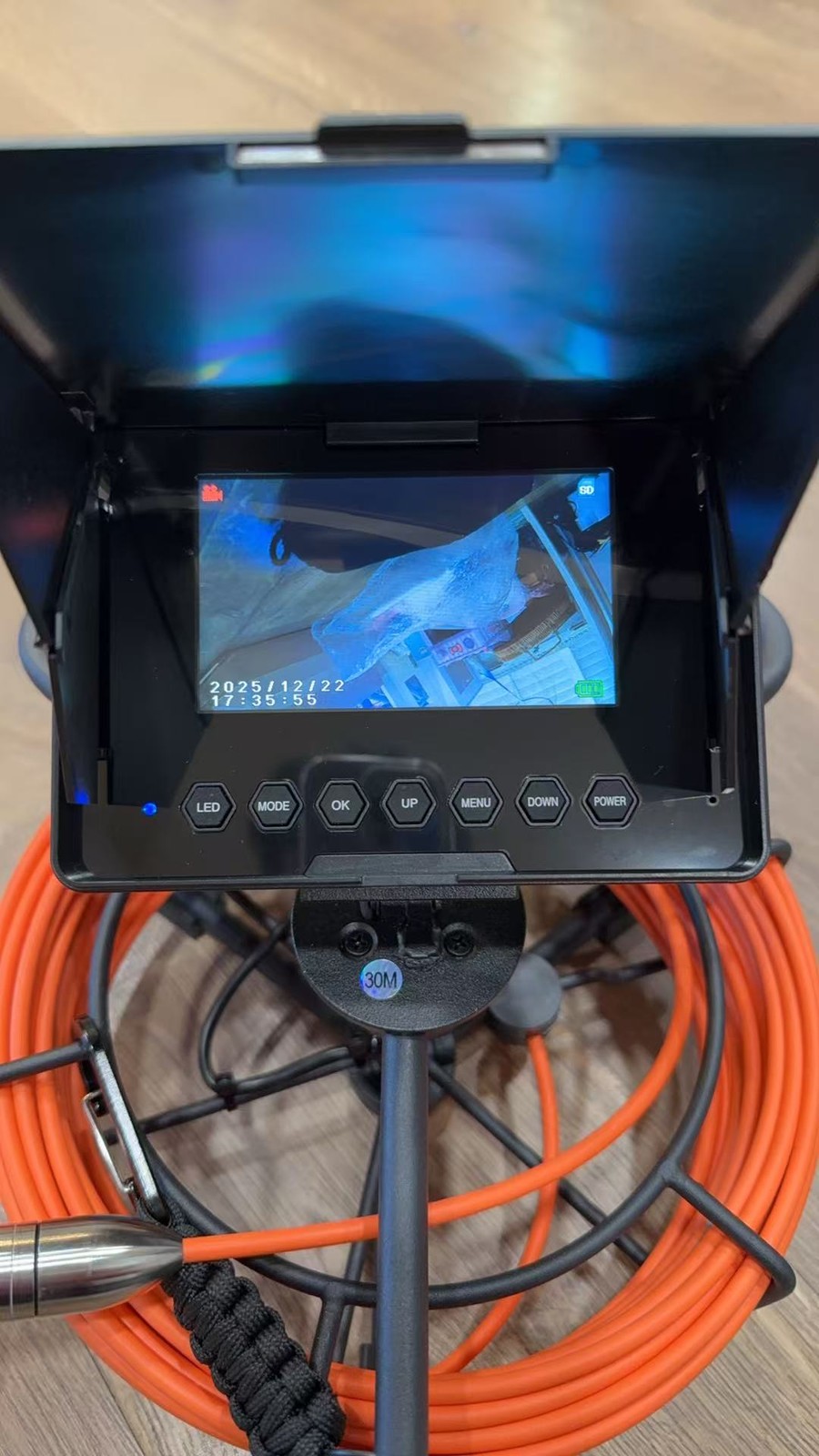 30m Pipe Sewer Inspection Camera 4.3 inches Monitor