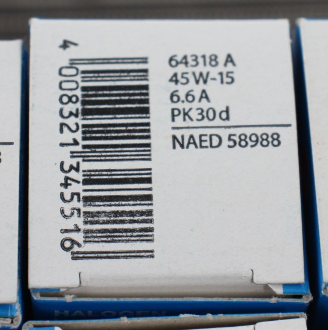 Qty 10 OSRAM 6.6A 64318 A PK30D, 45W Current Controlled Halogen Airfield Lamps