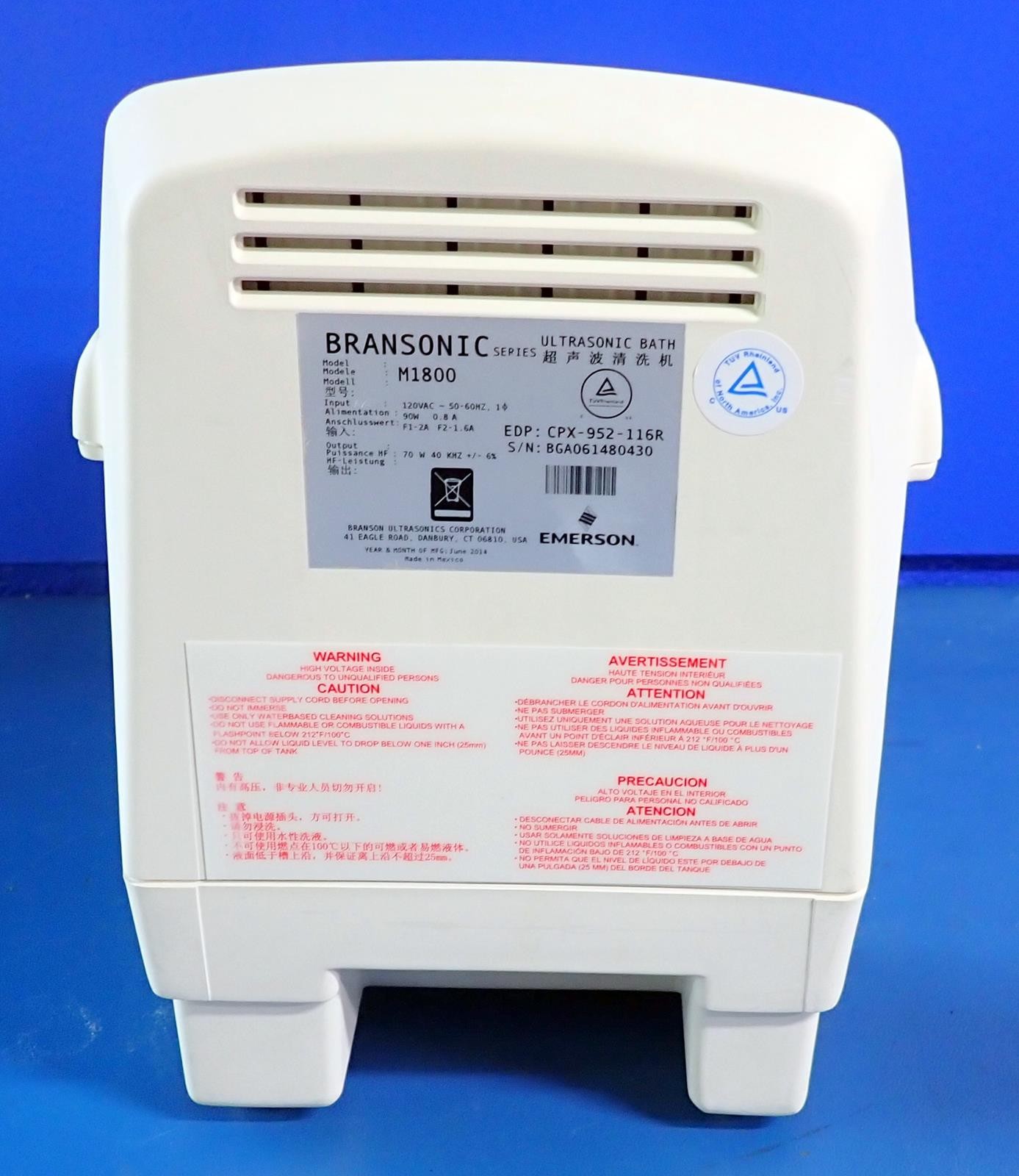 Branson Bransonic 1800 M1800 Ultrasonic Cleaner w/ Lid | CPX-952-116R