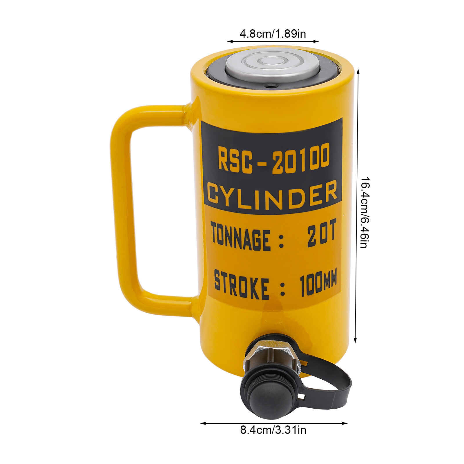 RSC-20100 20 Ton Hydraulic Cylinder Jack 4″ 100mm Stroke Single Acting