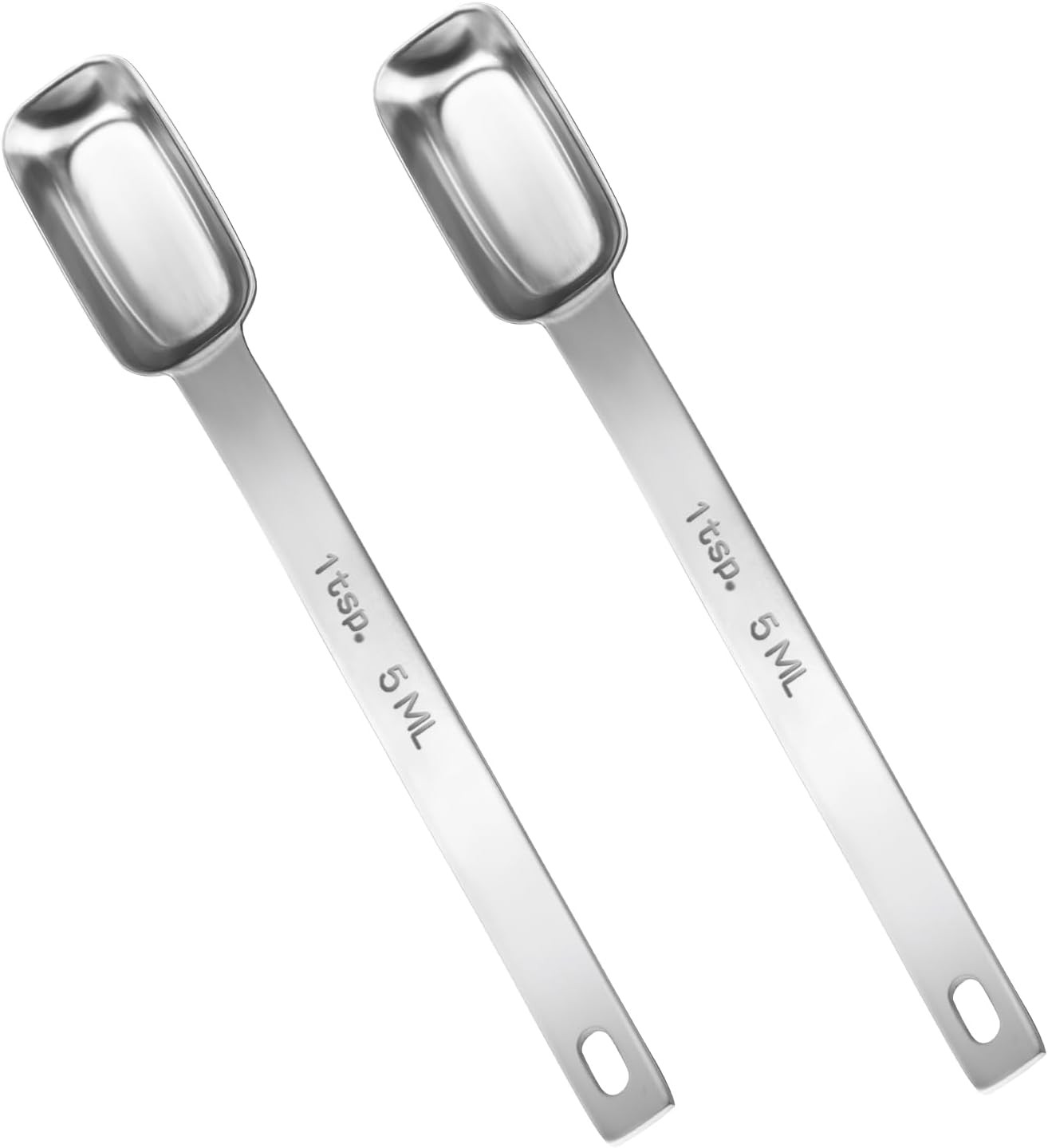 2 Pcs 1 Teaspoon Measuring Spoon, 1/3 Tbsp | 5 mL | 1/6 Oz, Stainless