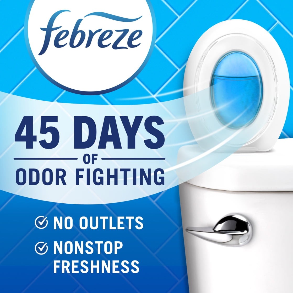 Febreze Bathroom Air Freshener, Odor-Fighting, Linen & Sky Scent, 2 Count