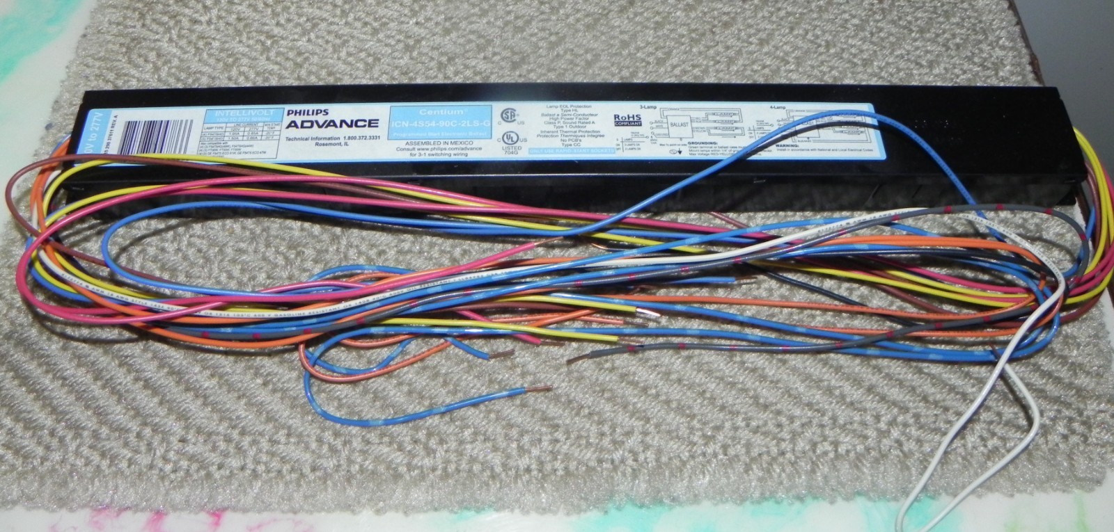 6) Phillips Advance ICN-4S54-90C-2LS-G Intellivolt Ballast, 120-277V 50/60Hz