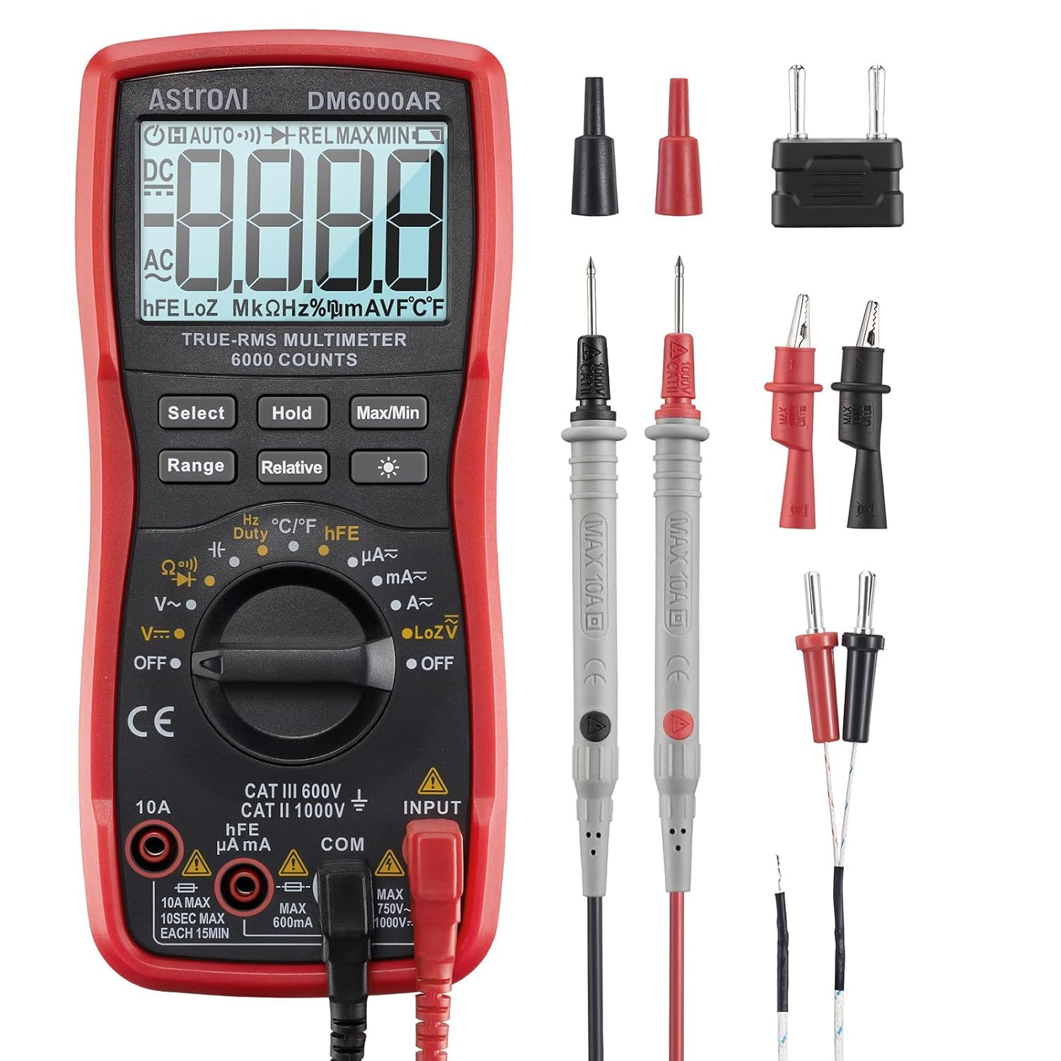 Digital Multimeter TRMS 6000 Counts Volt Meter Ohmmeter Auto-Ranging