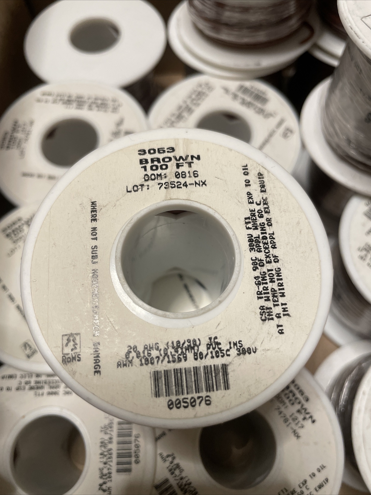 Alpha Wire 3053 Brown 20 AWG 10/30 TC 300v **16 Rolls Of 100’** 1,600’+