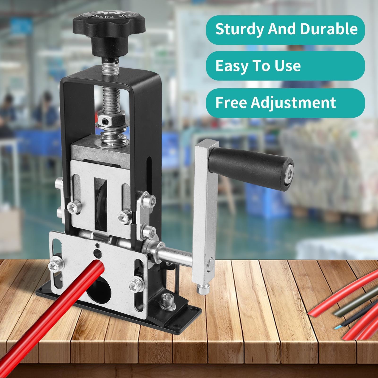 Manual Wire Stripping Machine Drill Powered Hand Crank Wire Stripper Tool 1-21MM