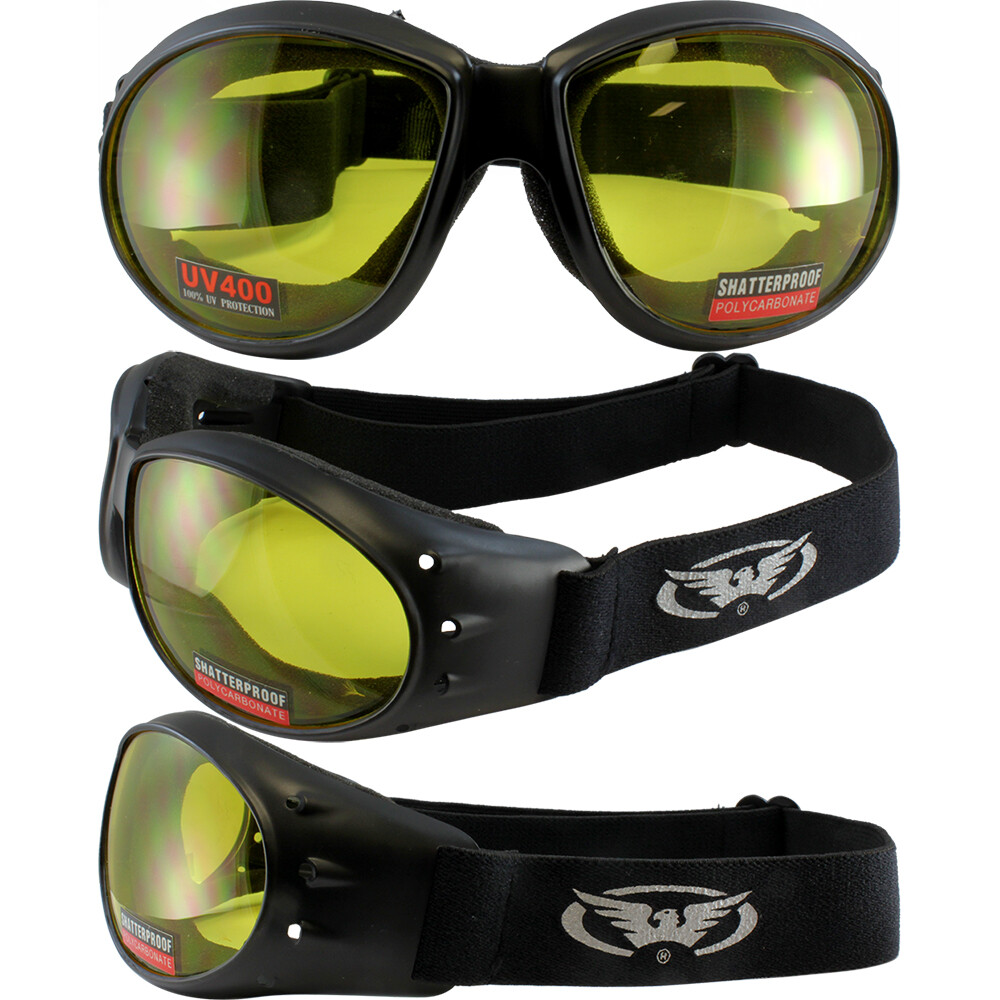 4 Pairs of Global Vision Eliminator Goggles Black Clear Smoke Yellow & Blue Lens