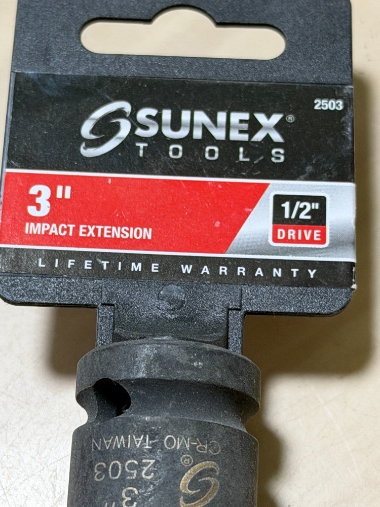 Sunex 2503 Sunex SOCKET EXTENSION IMPACT 3IN. 1/2IN. DRIVE Warranty