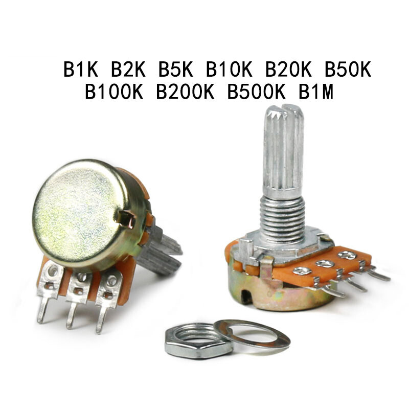 WH148 Variable Resistor Single Potentiometer Pot Lin Linear 3Pin B1K B2K ~ B1MΩ