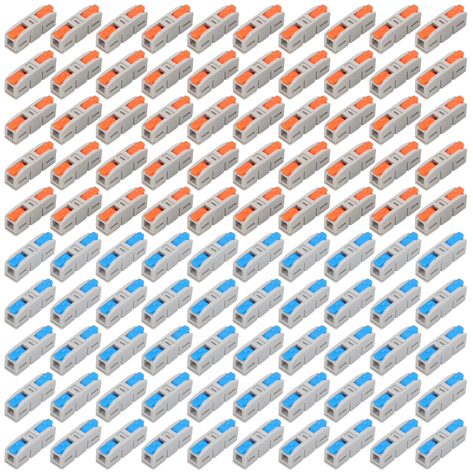 100pcs Lever Wire Connectors Compact 1-in-1-Out Electrical Terminals 24-12 AWG