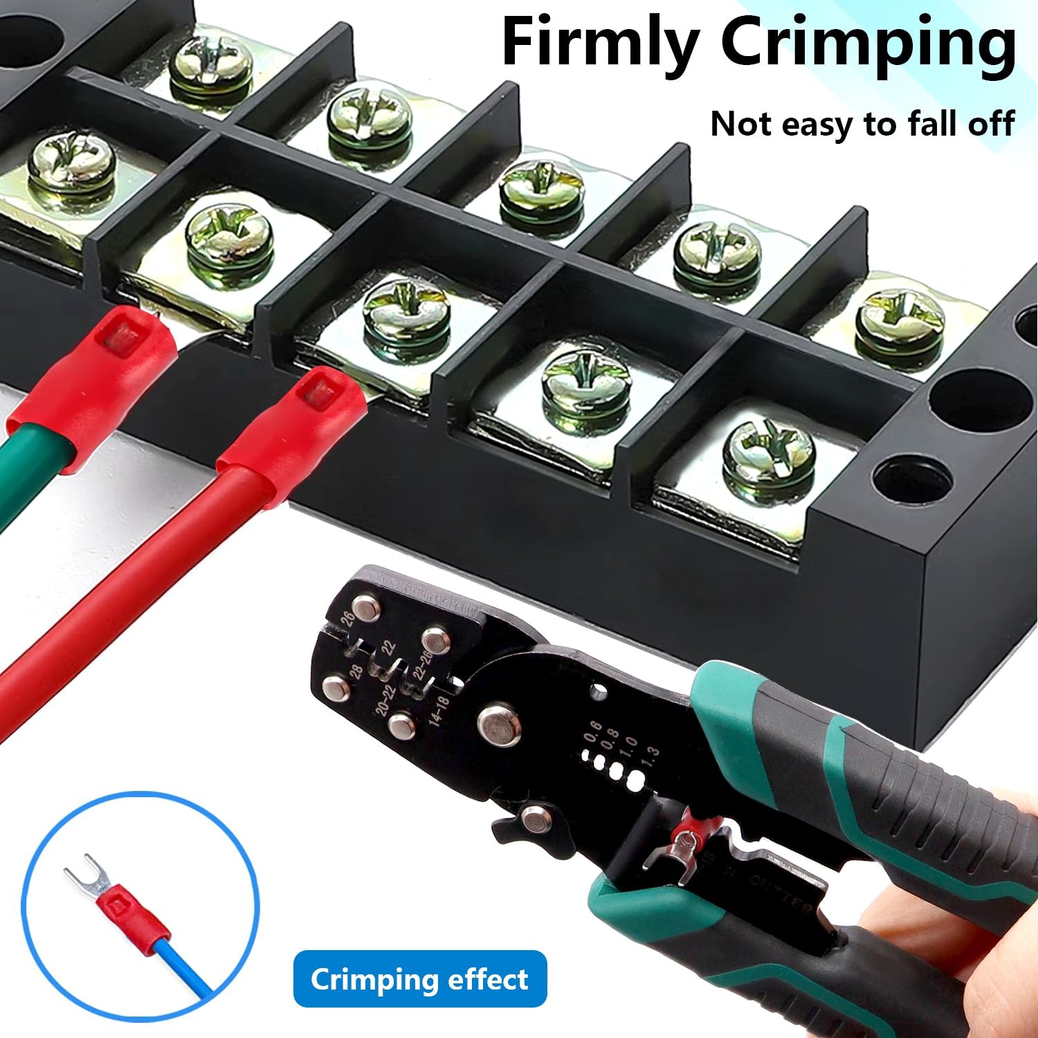 smseace 245Pcs #8 Fork Spade Connectors 22-16/16-14/12-10 #8, multicoloured