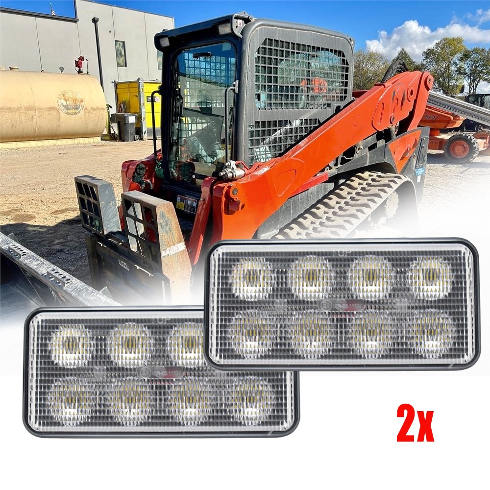 2x 40W LED Work Lights Flood Beam For Kubota Skid Steer SVL75 SVL95 V0511-53510