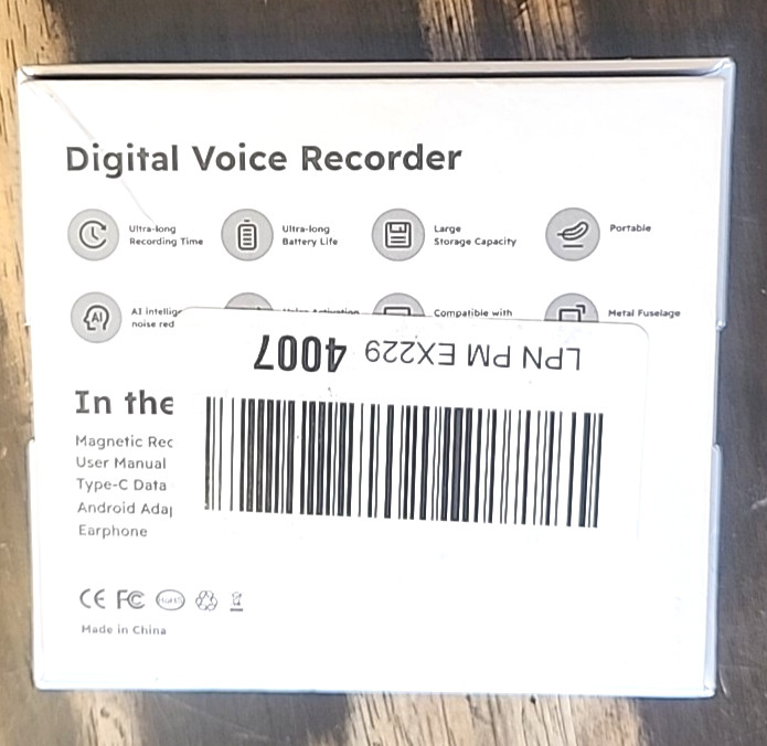 64GB Magnetic Voice Recorder – Lymorvex Voice Activated Recorder AI-Intelligent