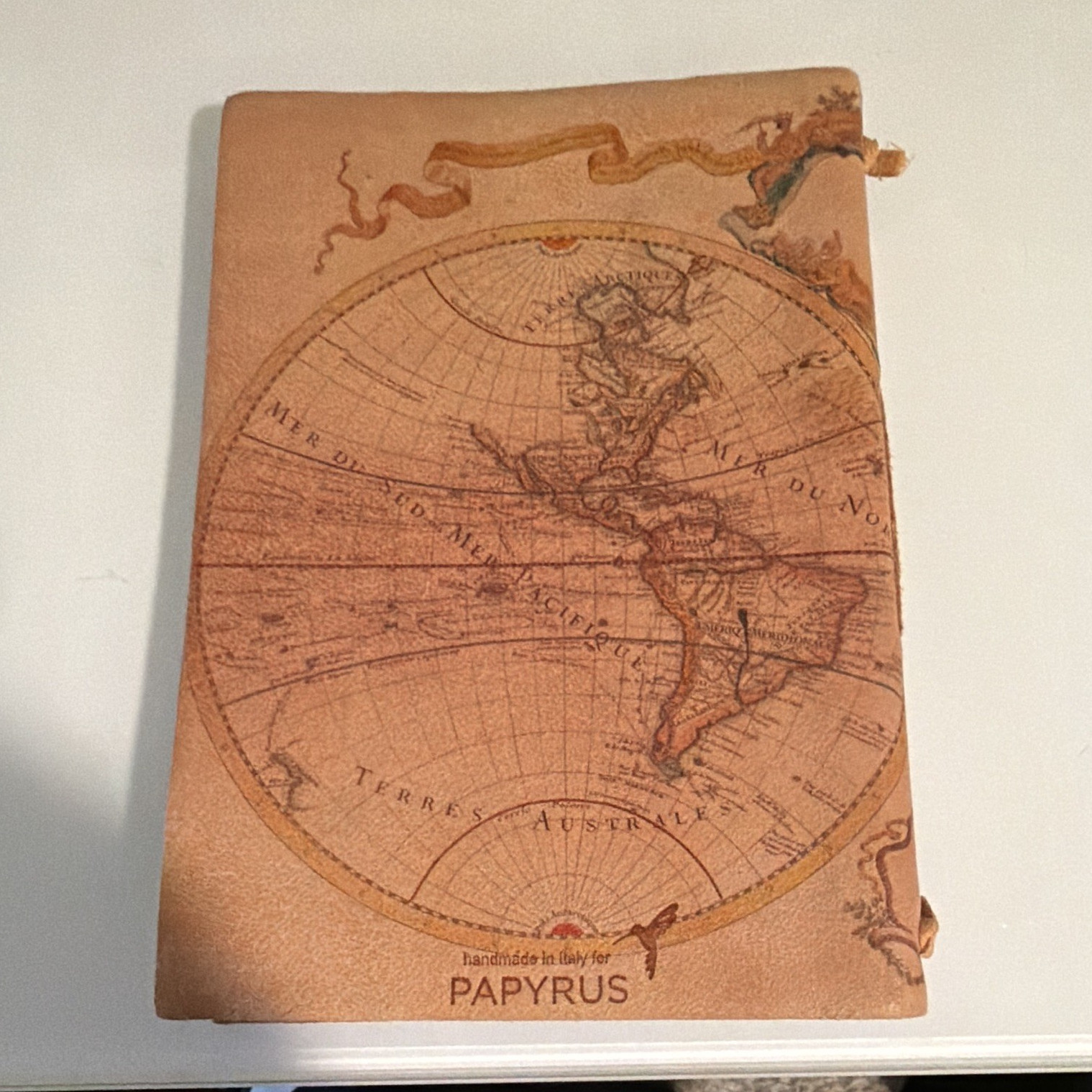 PAPYRUS Blank Lined Journal Notebook Vintage World Map Cover Notebook