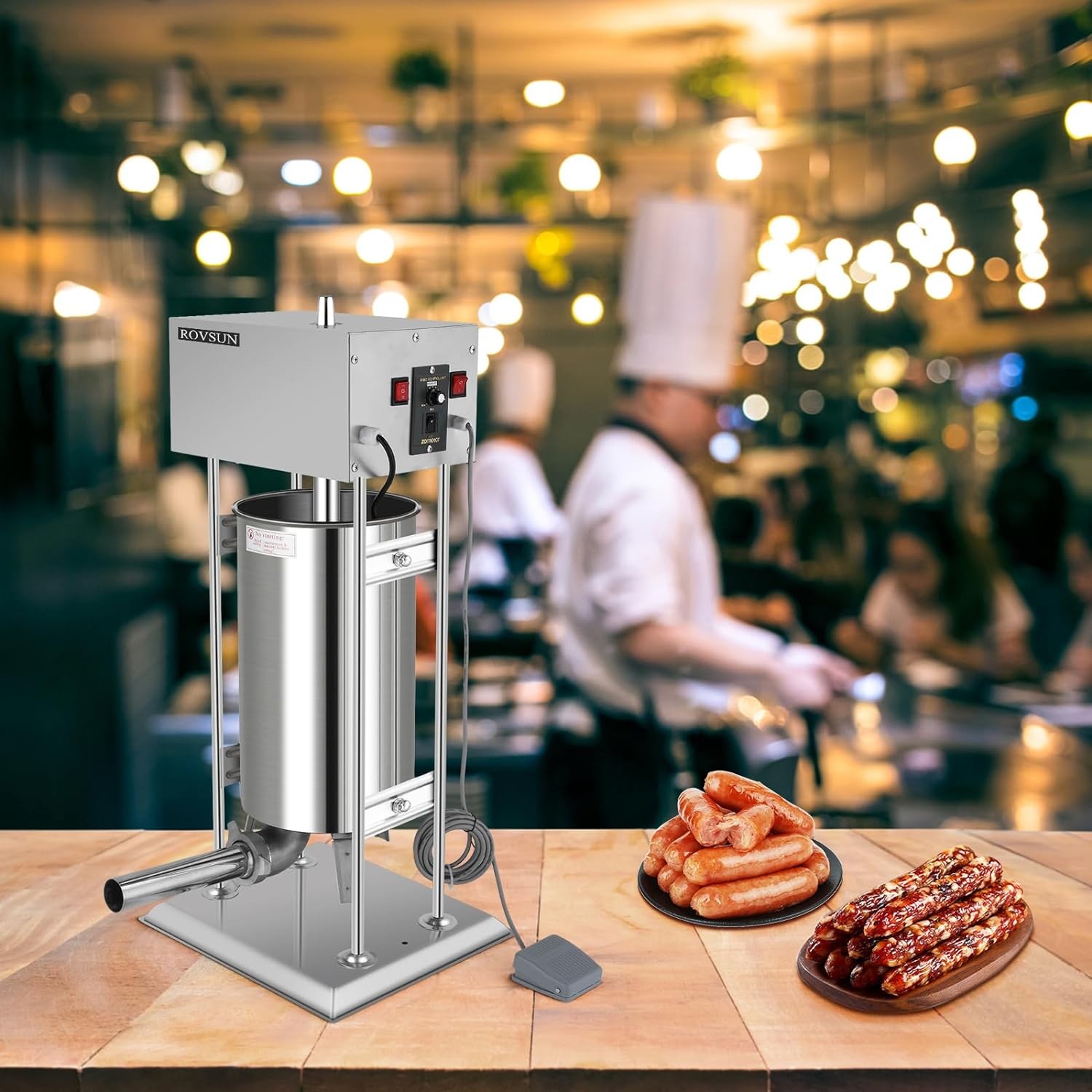 Vertical Electric Adjustable Speed Sausage Filler Stuffer, 15.4LBS/10L Capacity