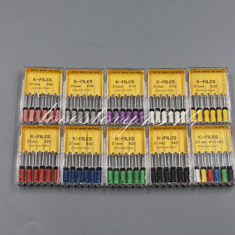 Dental Endo Root Canal Files K/H/R – FILES 21/25/31mm Stainless Steel Fit Mani