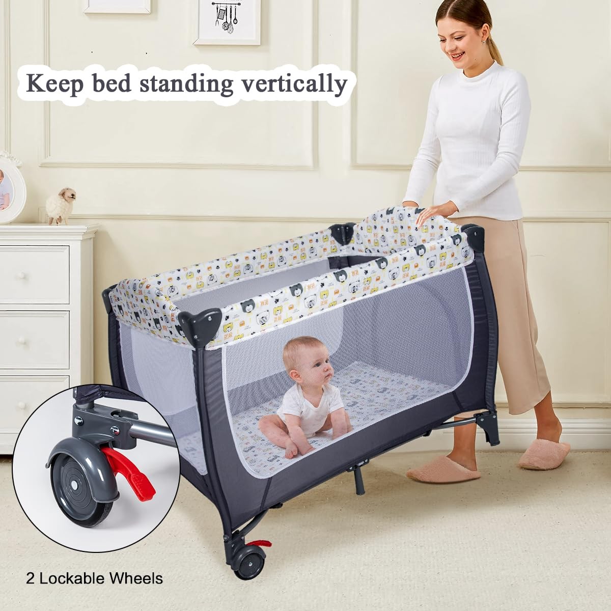 Anna Queen 4 In 1 Pack And Playportable Nursery Center Baby Playard Bassinet