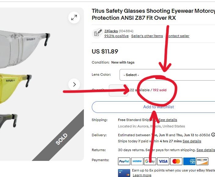 Titus OTG Safety Glasses Eye Protection ANSI Z87+ Fit Over RX Prescription Frame