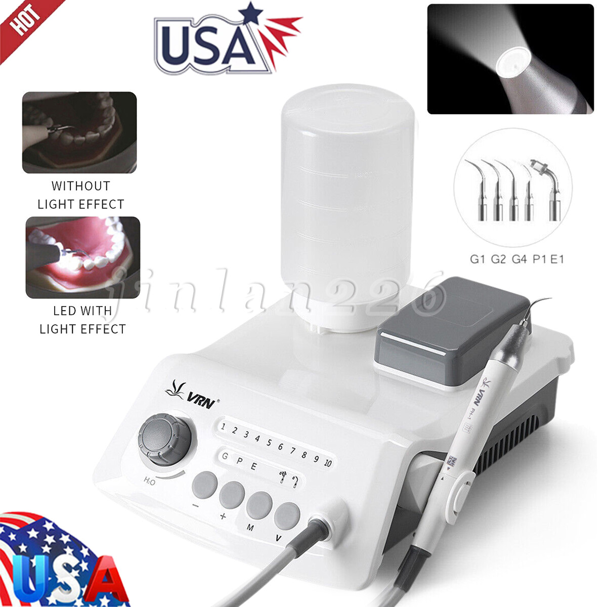 Ultrasound Dental Ultrasonic Scaler fit EMS Woodpecker+LED Handpiece+ Bottle A8