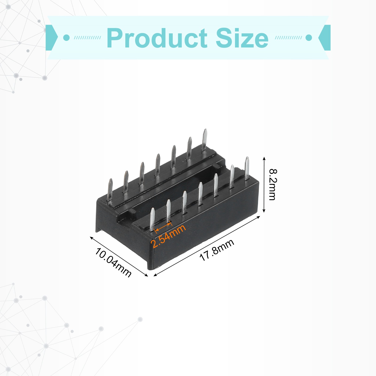 34Pcs DIP IC Chip Socket Adapter Narrow 14 Pin 2.54mm/0.1 inch Pitch