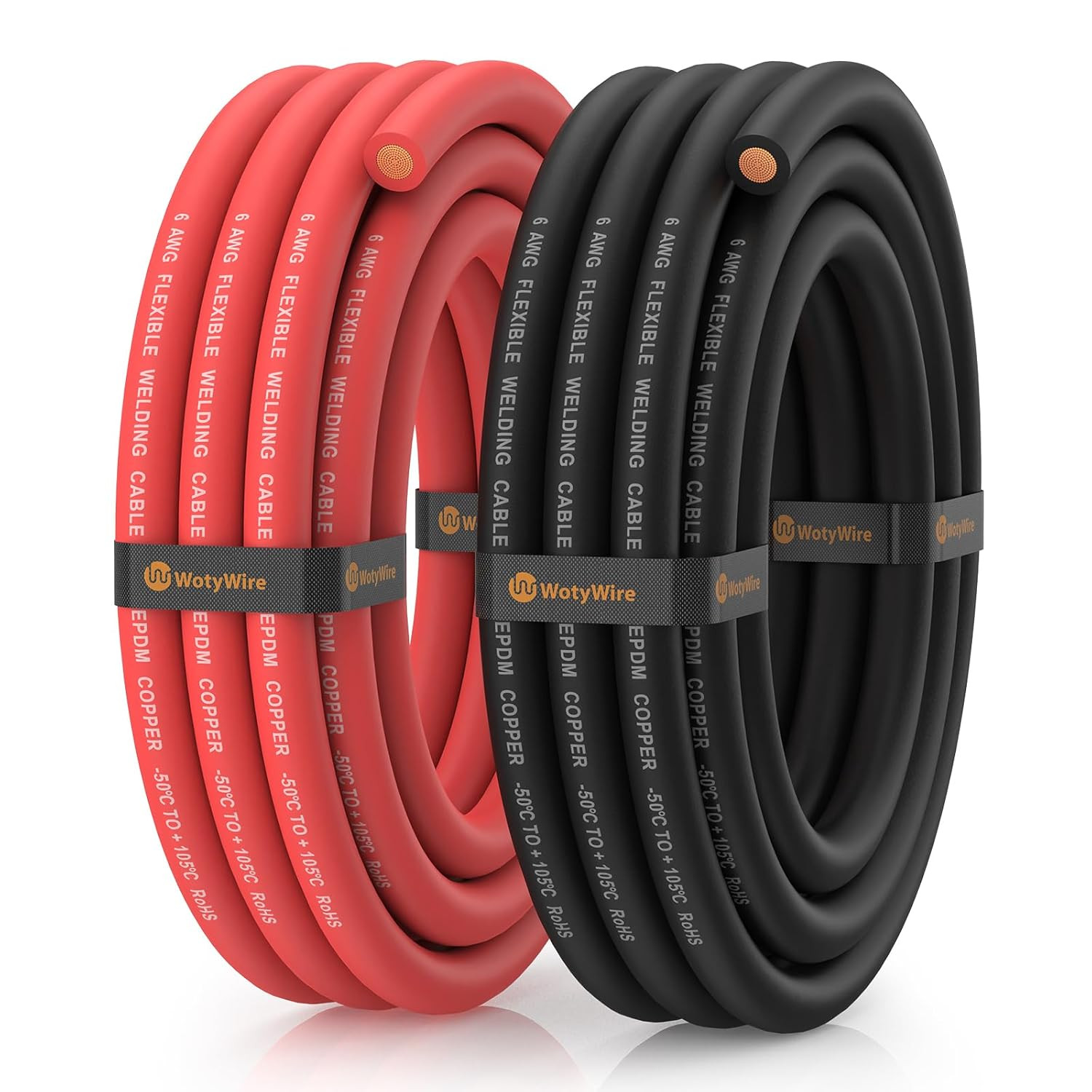 4 Gauge Wire Battery Cable, 4 AWG EPDM Welding Cable with Oxygen-Free Copper, Fl