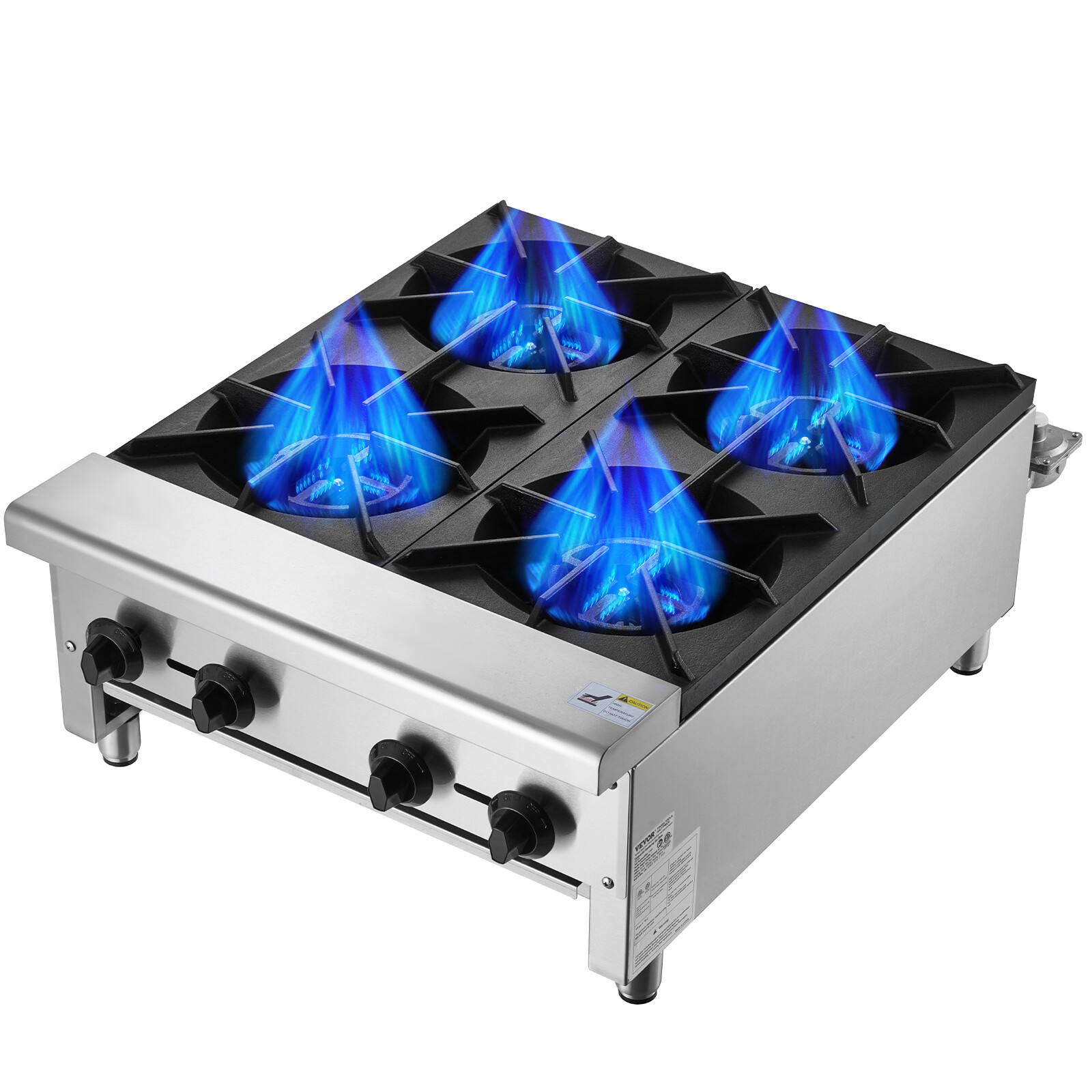 VEVOR 24″ Commercial Gas Stove 4 Burners Countertop Cooking Hot Plate Propane