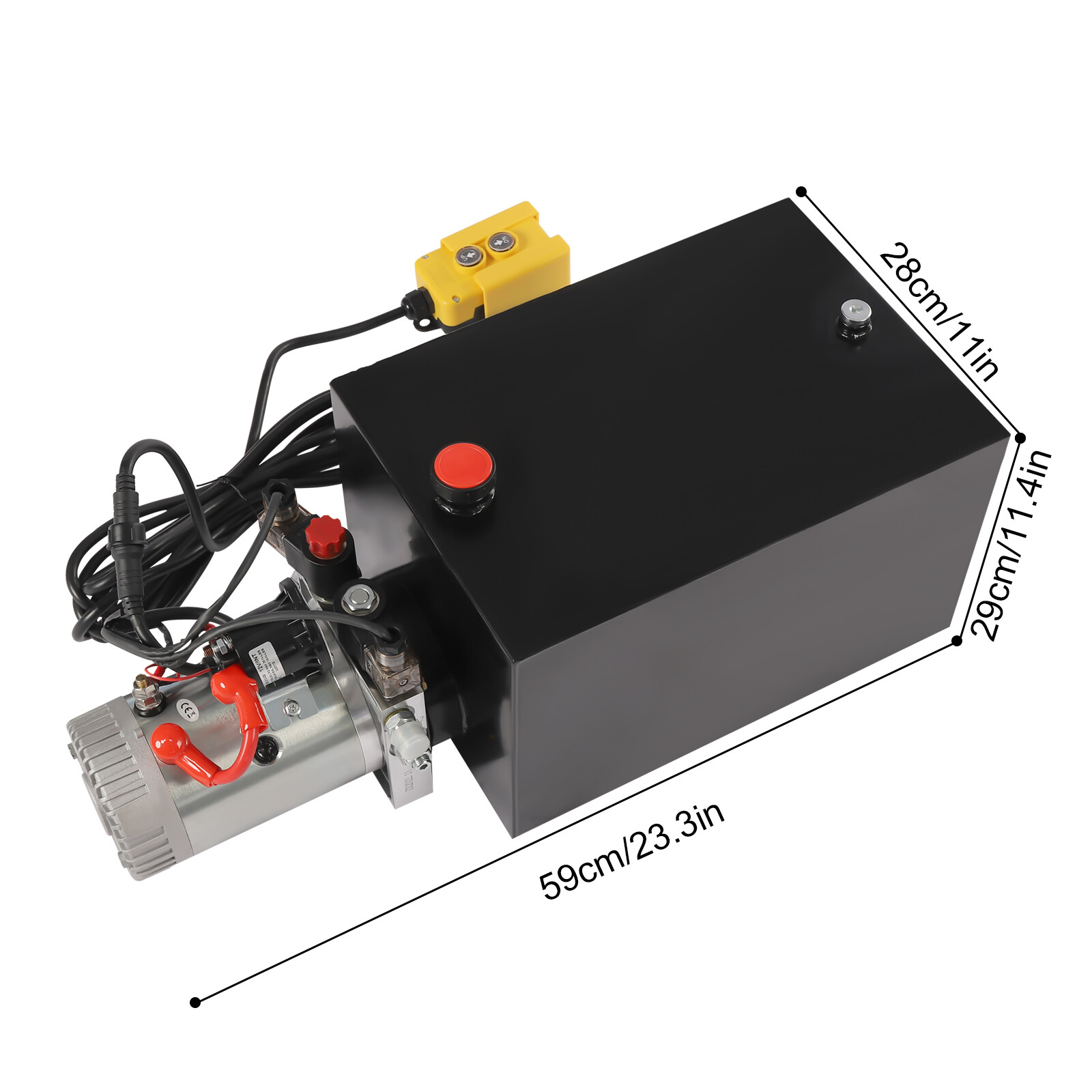 20 Quart Double Acting Hydraulic Pump DC 12V Dump Trailer Power Unit Pack 16Mpa