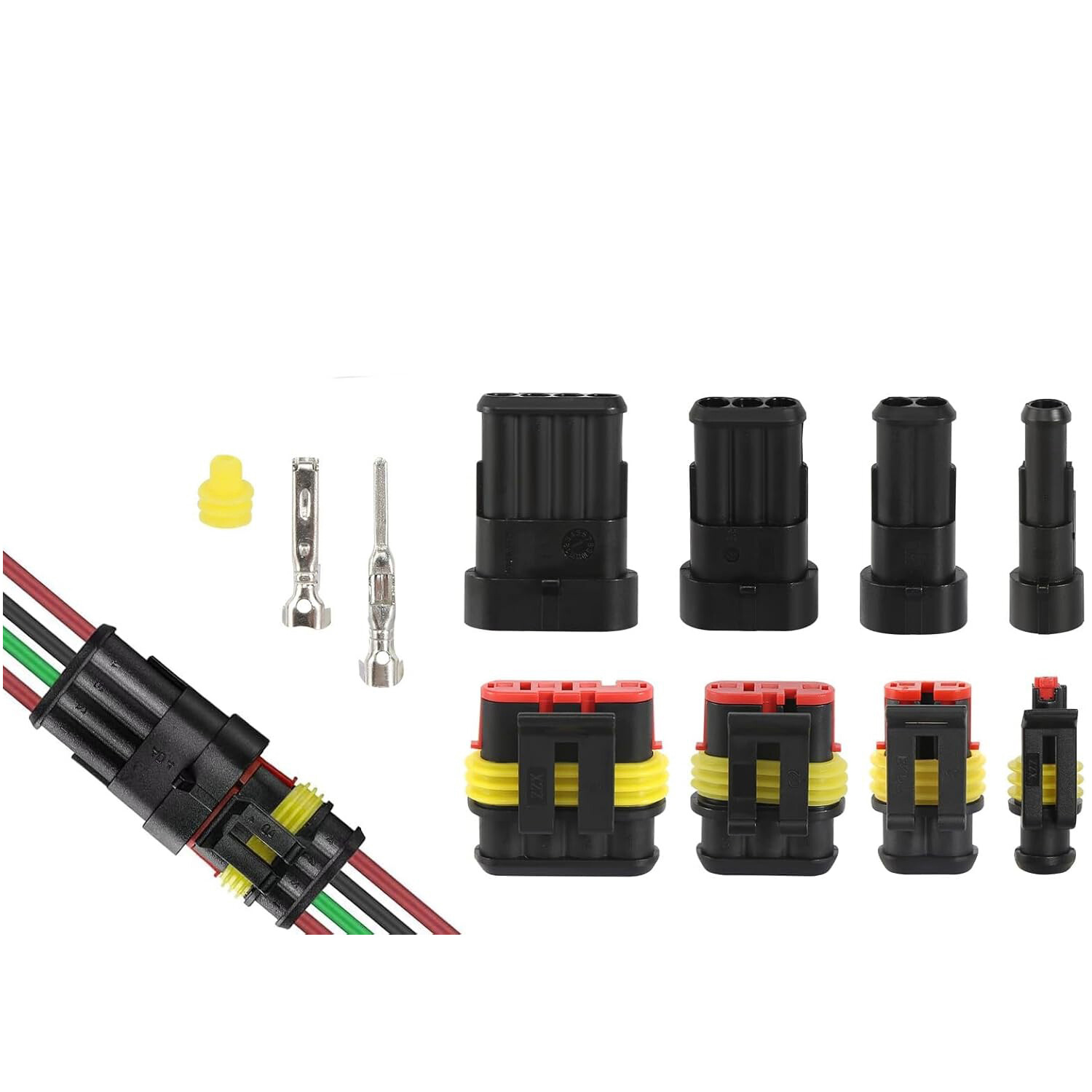 Car 1 2 3 4 5 6 Pin Superseal Waterproof Electrical Terminal Wire Connector Plug
