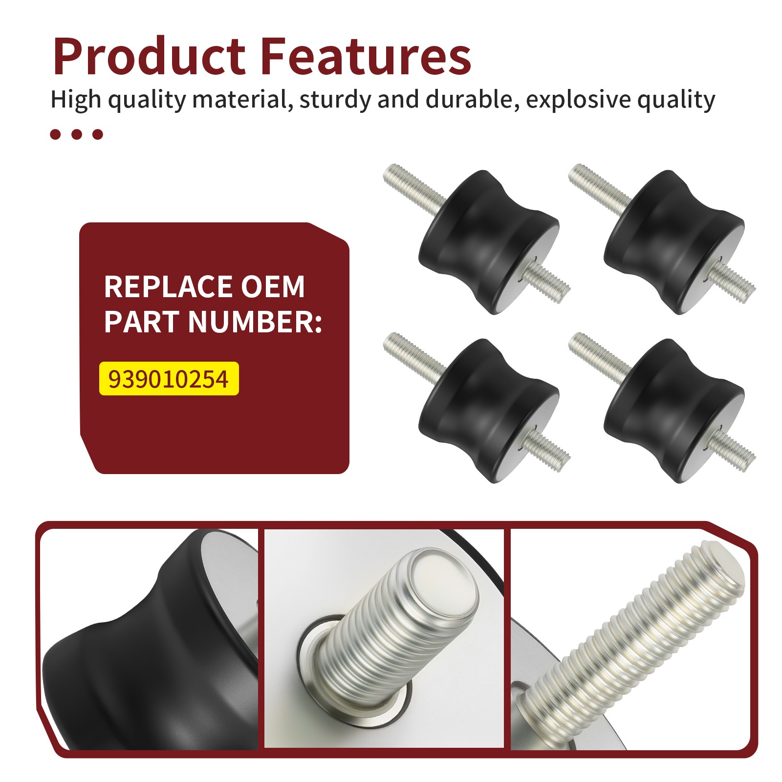 4Pcs Shock Mount 939010254 For Multiquip MVC-64VH/VHW MVC80VH/VHW MVC82VH/VHW