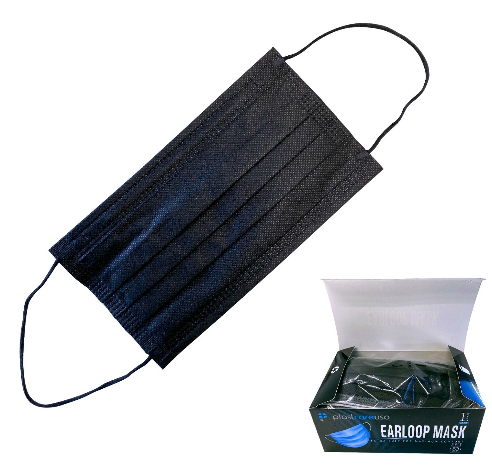 ASTM Ear Loop Disposable Medical Face Masks (Choose Your Qty, Color & Level)