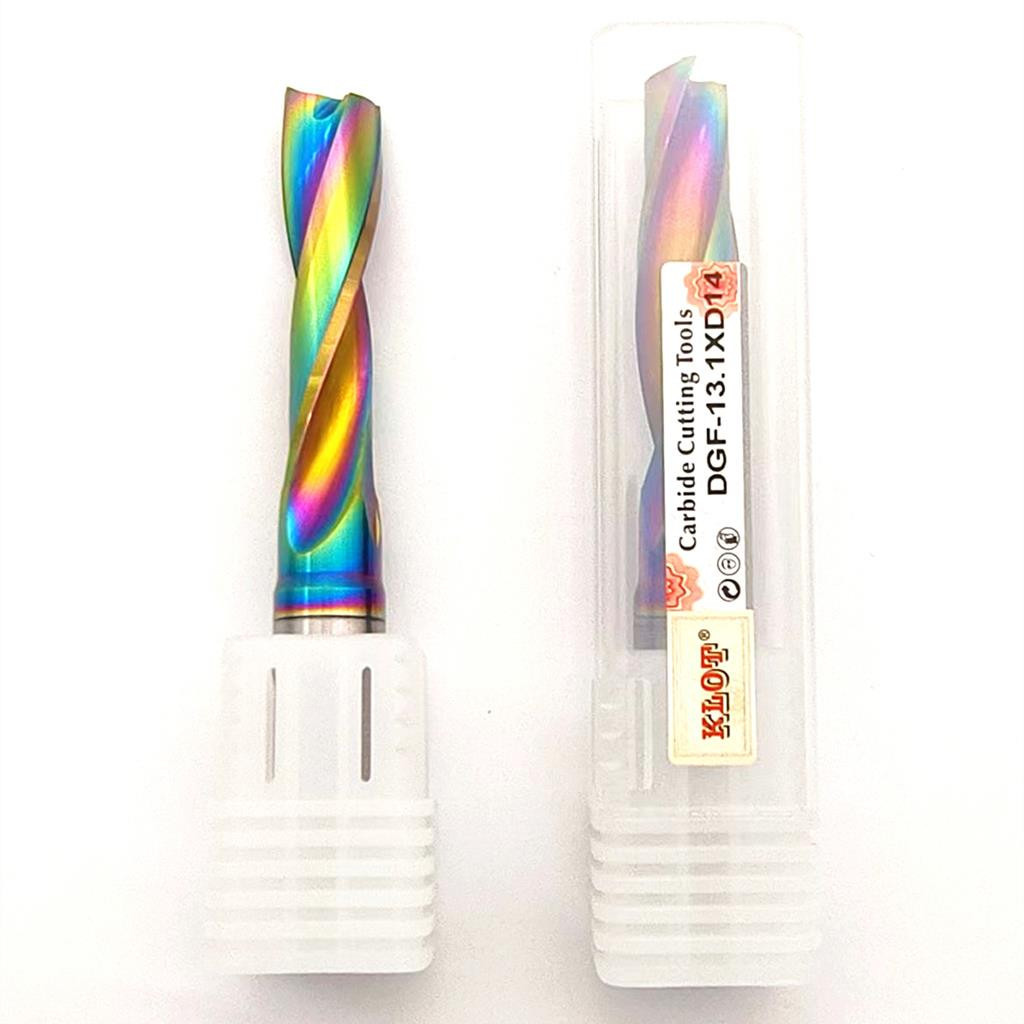 KLOT DLC Coated Solid Carbide Flat Bottom Drill Bit 0.5mm-4.0mm For Aluminum