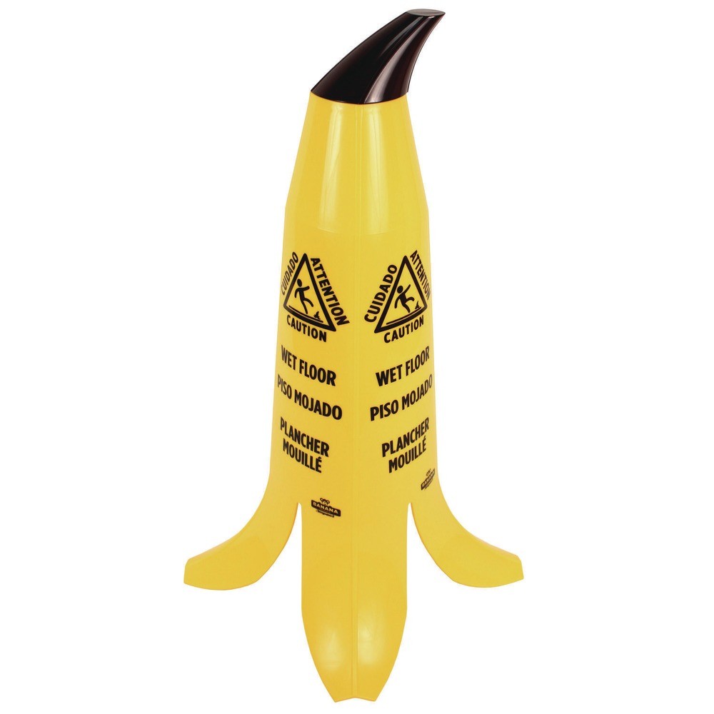 Impact B1001 11 x 11.15 x 23.25 Banana Wet Floor Cones – Yellow/Brown/Black New