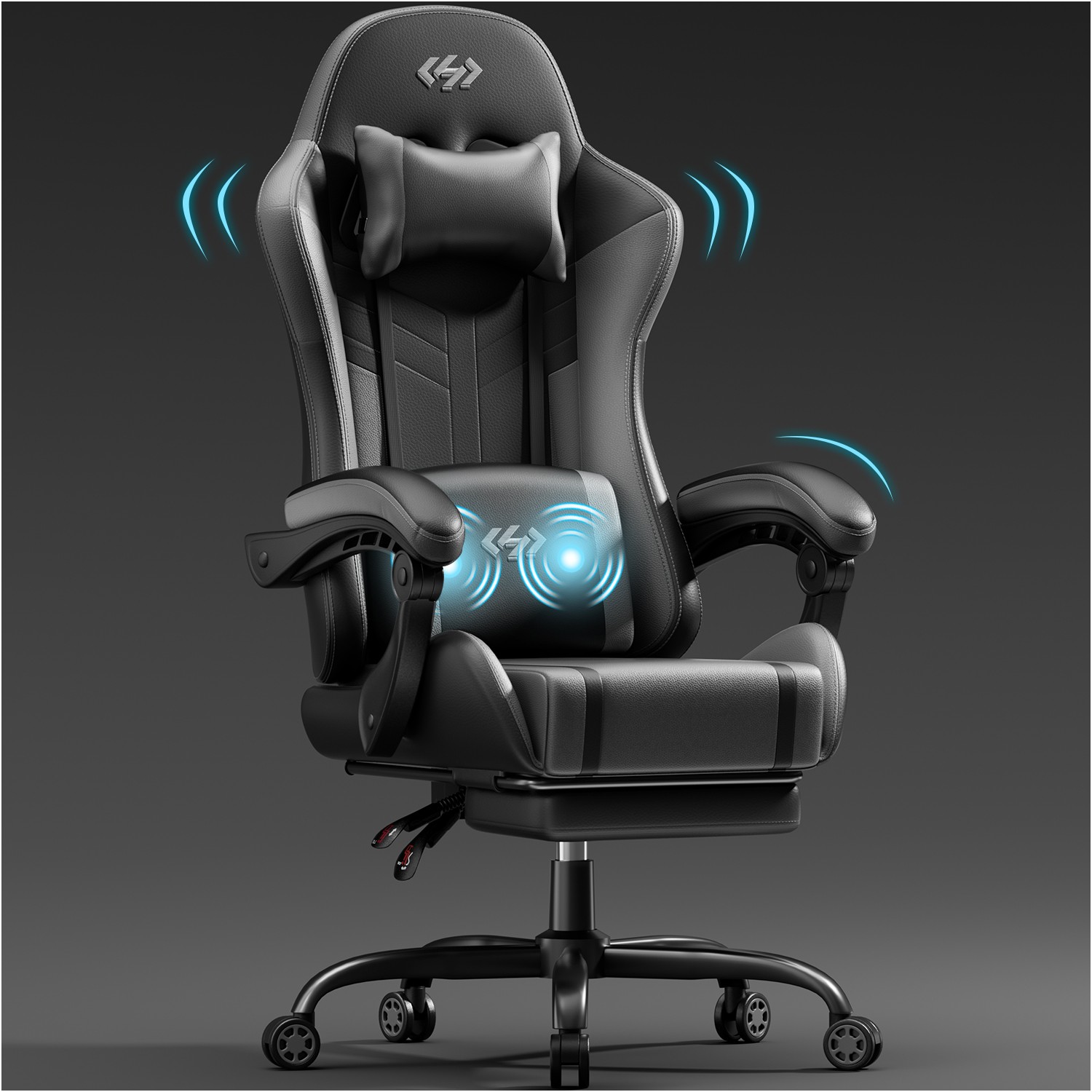 Massage Gaming Chair with Footrest, Computer Chair with Headrest, Gamer Chair