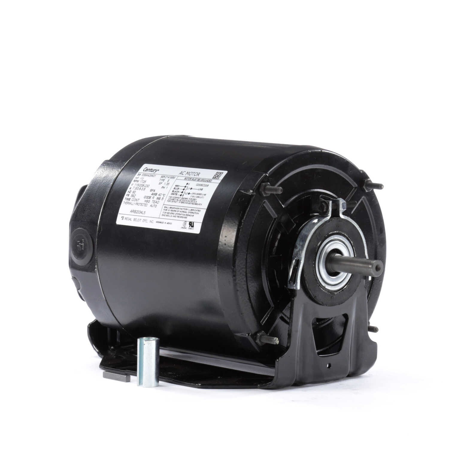 Century ARB2034L5 Electric Motor 1/3 HP 1800 Rpm 1-PH 115/208-230 volt 56Z Frame