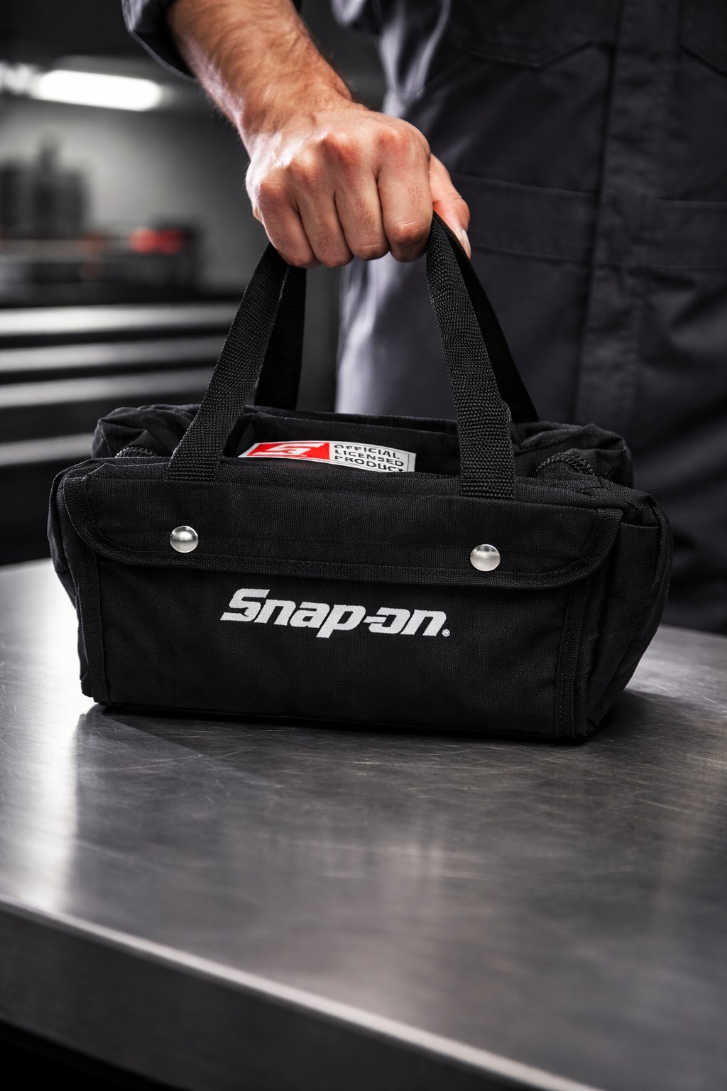Snap On tools MINI bag tote carry tools 5 Inner & 4 Outer Pockets 11 Inches NEW!