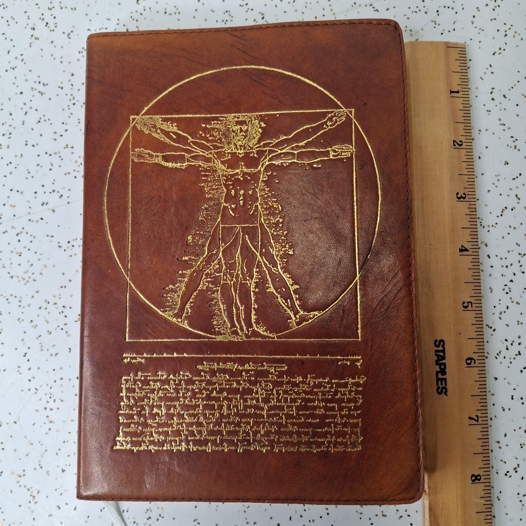 Leonardo da Vinci Vitruvian Man Leather Journal Notebook (Made In India) B&N