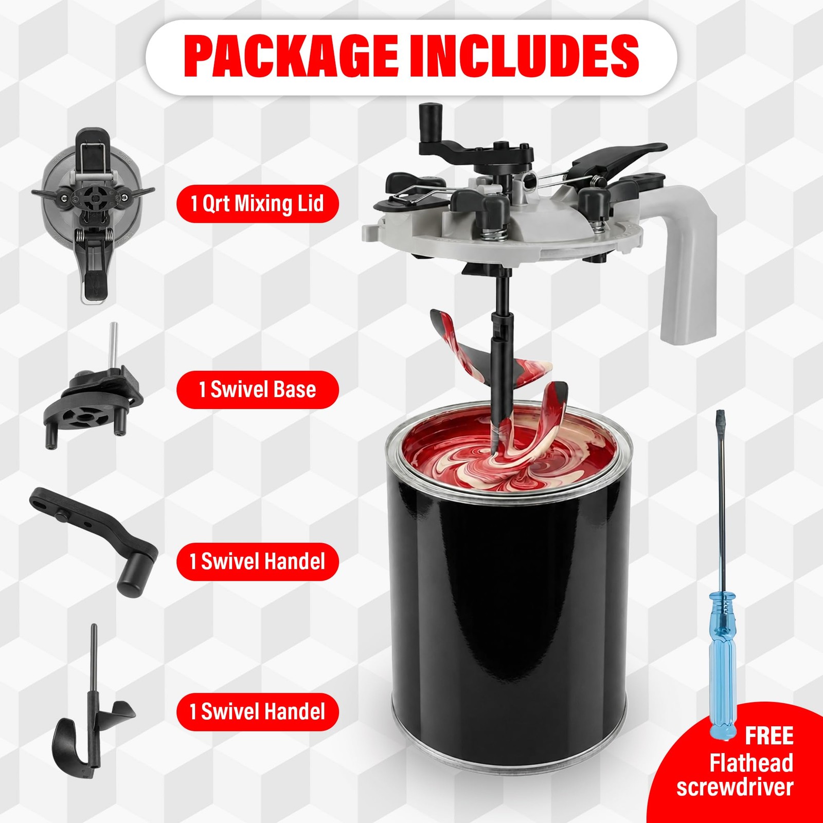 Lauco 1 Quart Paint Can Mixing Lid with Pour Spout – Universal Paint Mixer Lid